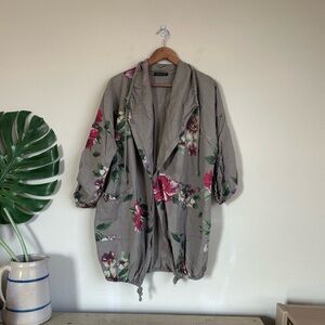 Made in Italy Linen Floral Relaxed Jacket
